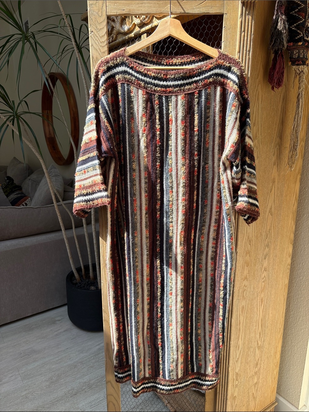 Vintage Colorful Knit Sweater Dress